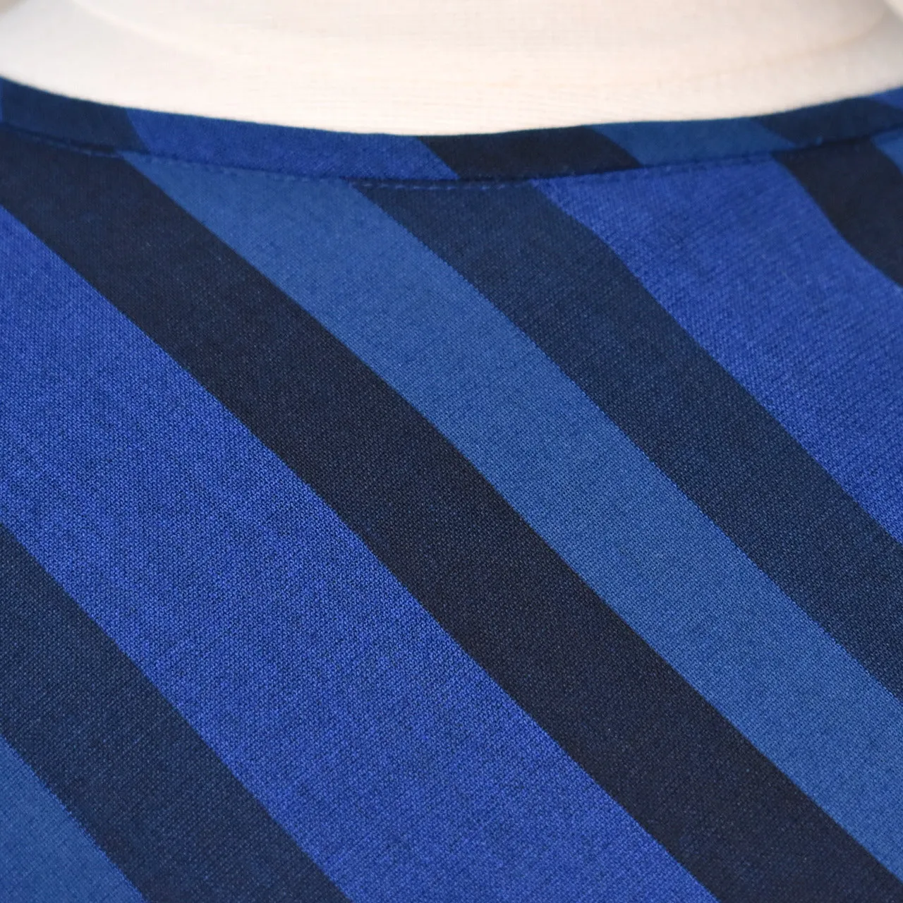 1950s Black & Blue Striped Dress