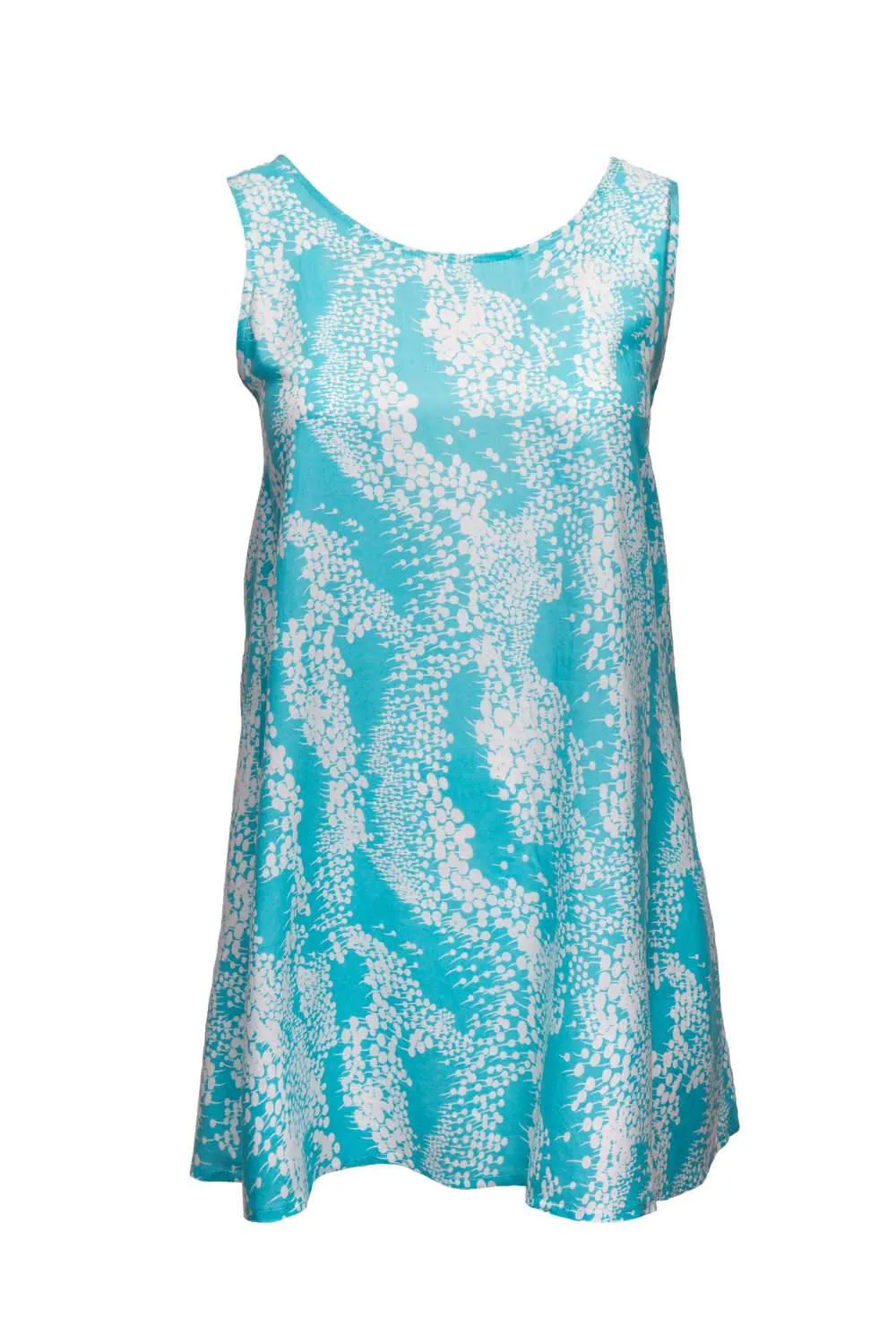 A-line Sun Dress - Sky Blue & White