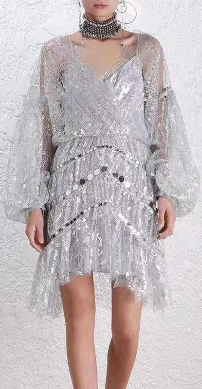 'Adorn' Crystal Lace Dress