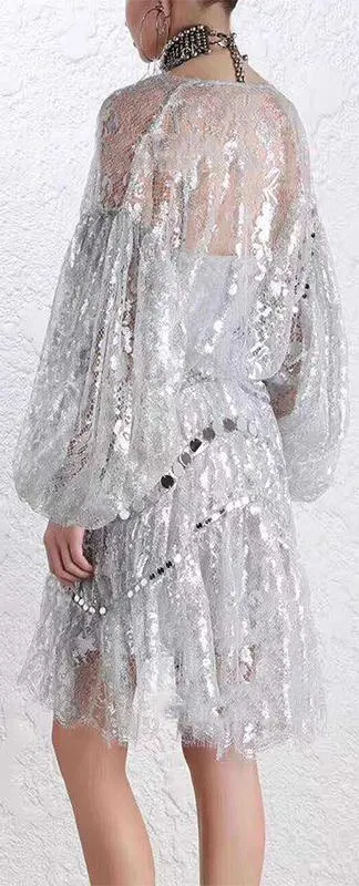 'Adorn' Crystal Lace Dress