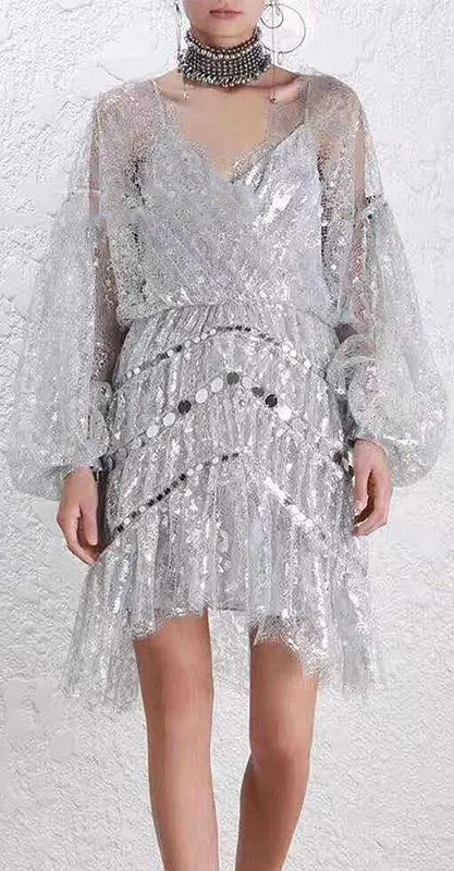 'Adorn' Crystal Lace Dress