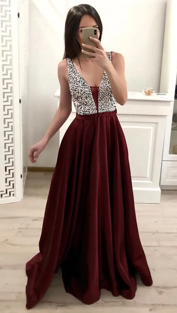 Affordable Prom Dress Long, Evening Dress ,Winter Formal Dress, Pageant Dance Dresses, Graduation School Party Gown, PC0284