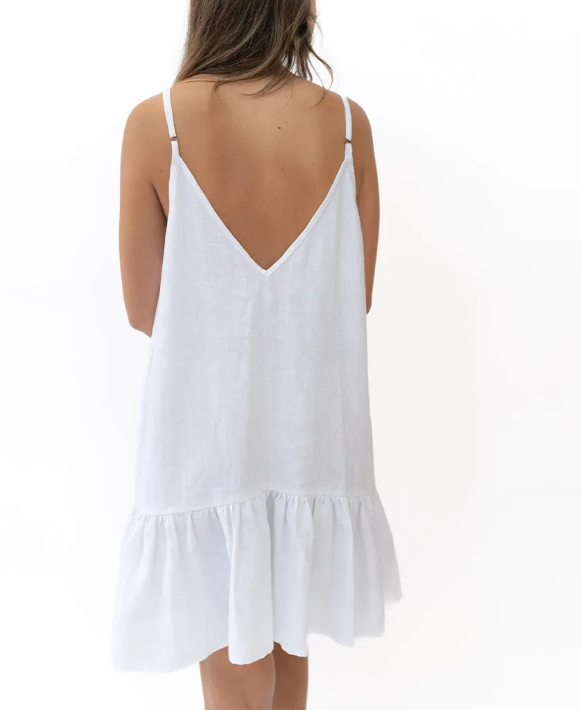 AMY Dress | White Linen