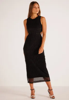 Astrid Cutout Midi Dress-Black