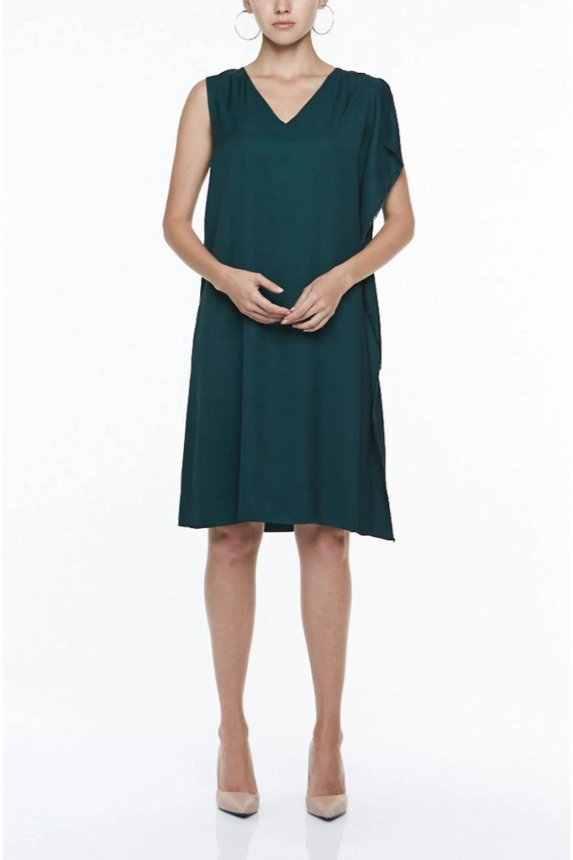 Asymmetric Sleeved Dress