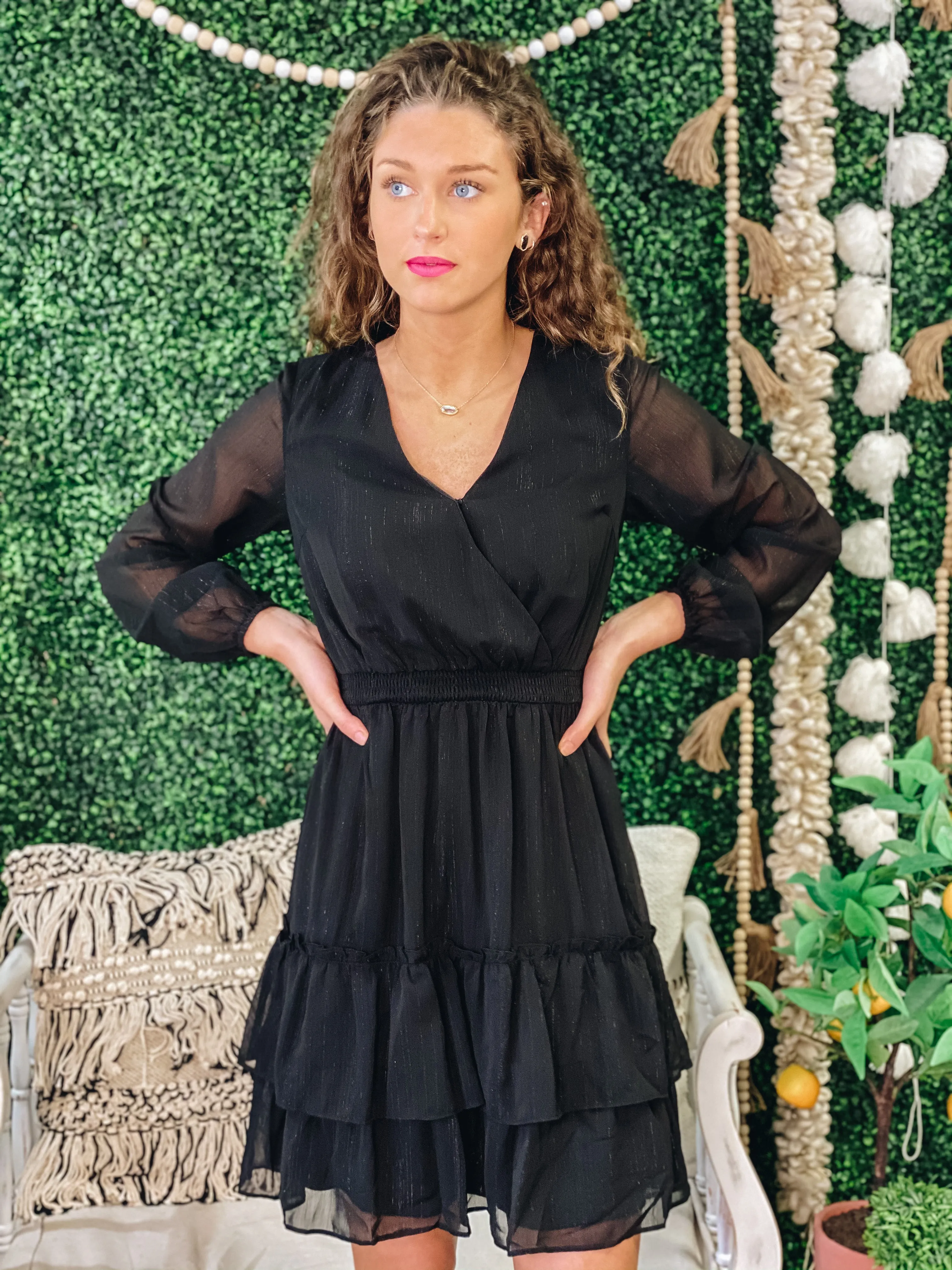 Beauty Black Chiffon Dress