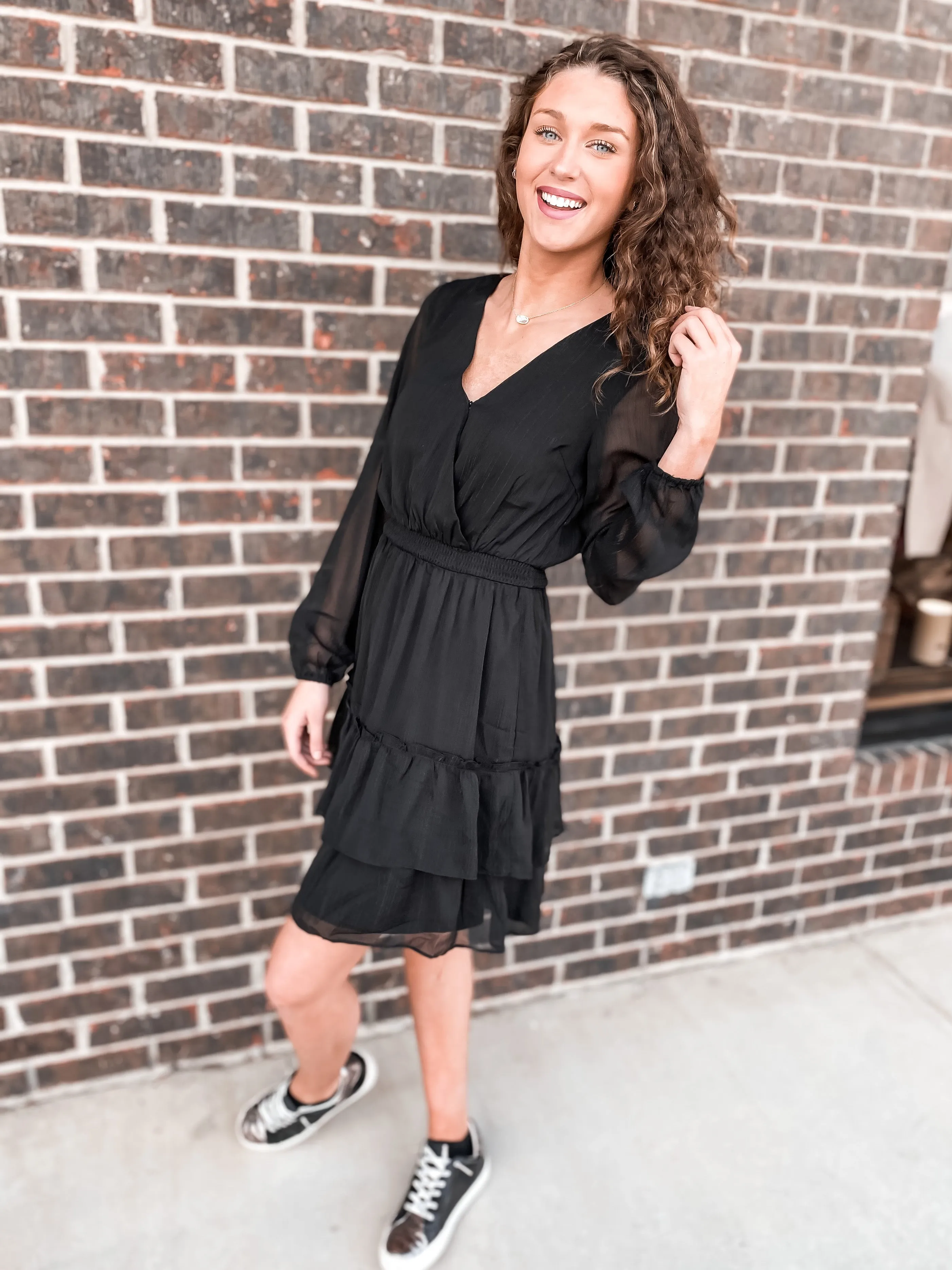 Beauty Black Chiffon Dress