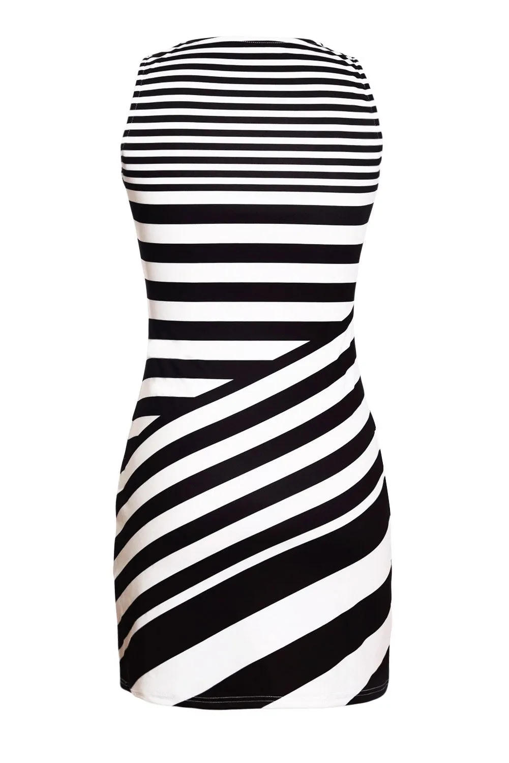 Black & White Stripes Sleeveless Dress