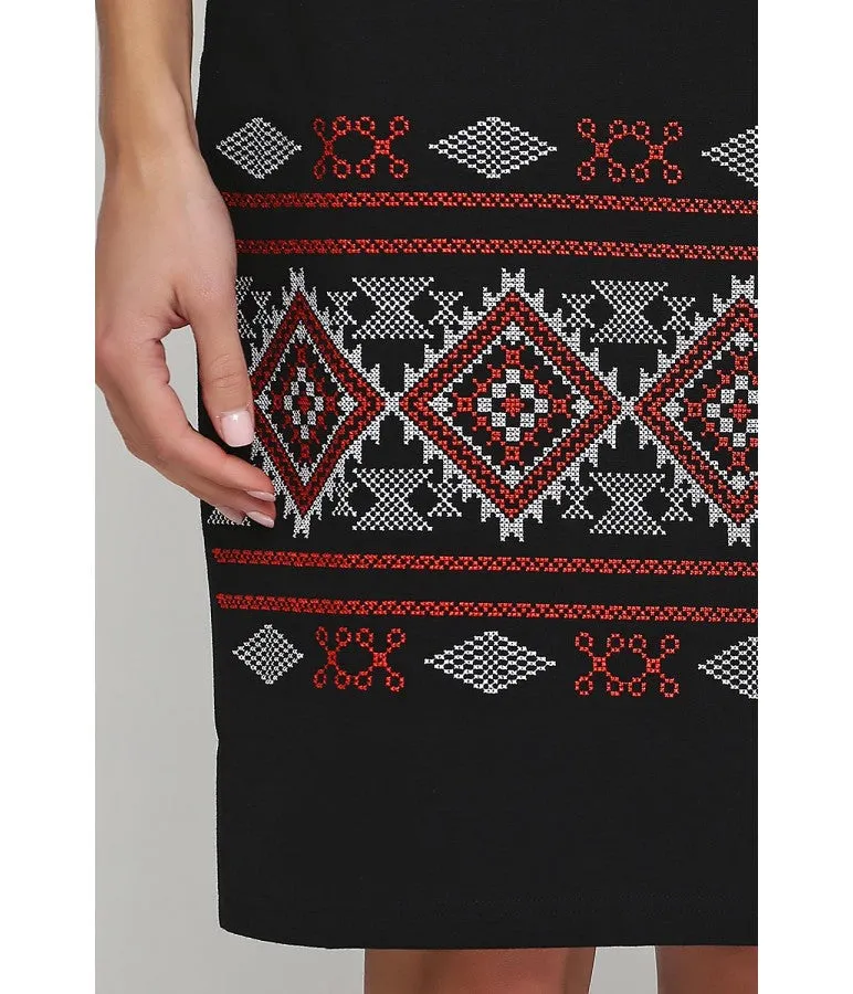 Black Embroidered Dress “Galychanka”