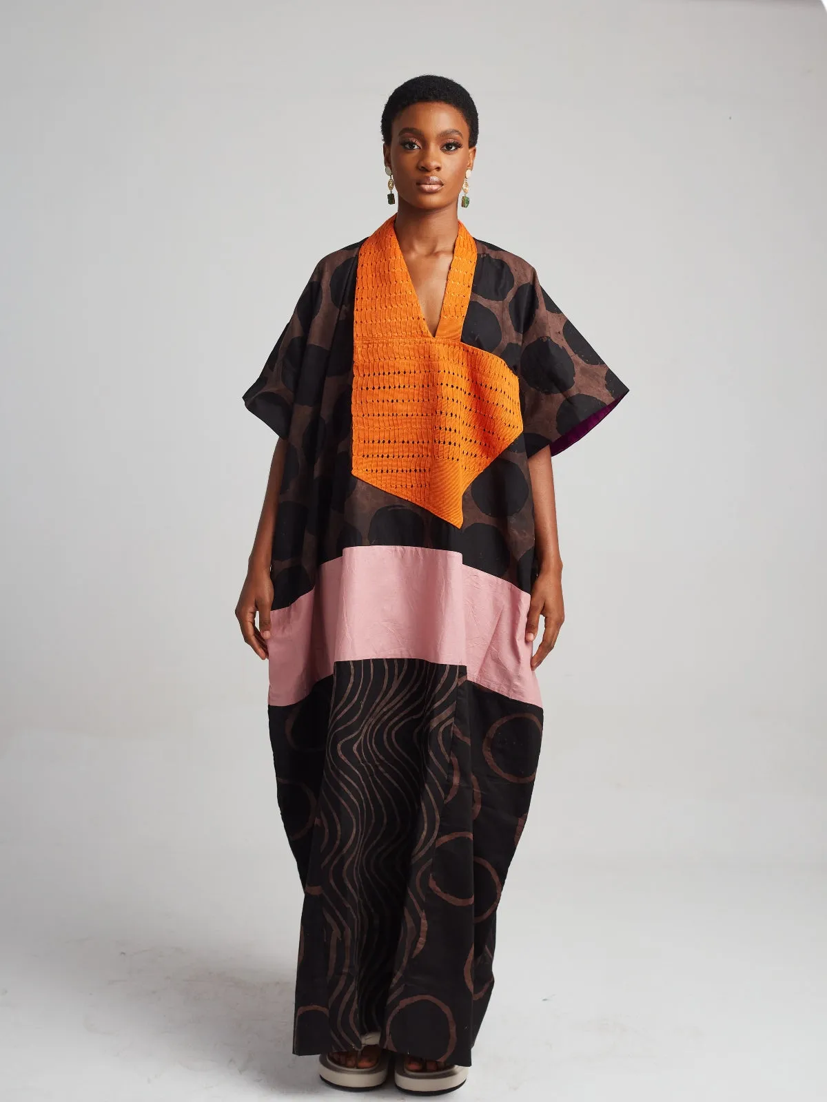 Stylish Brown and Black Accra Dress