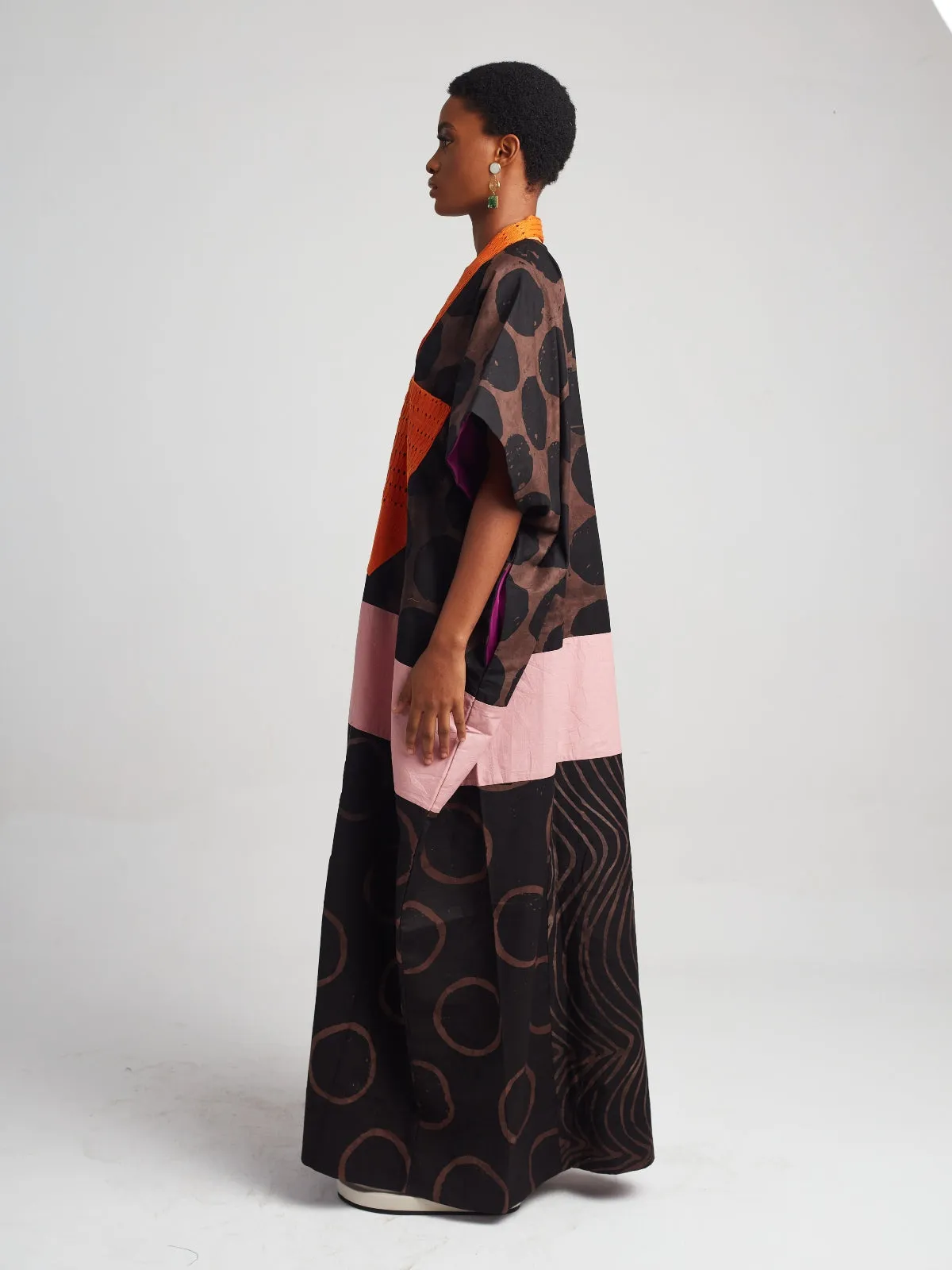 Stylish Brown and Black Accra Dress