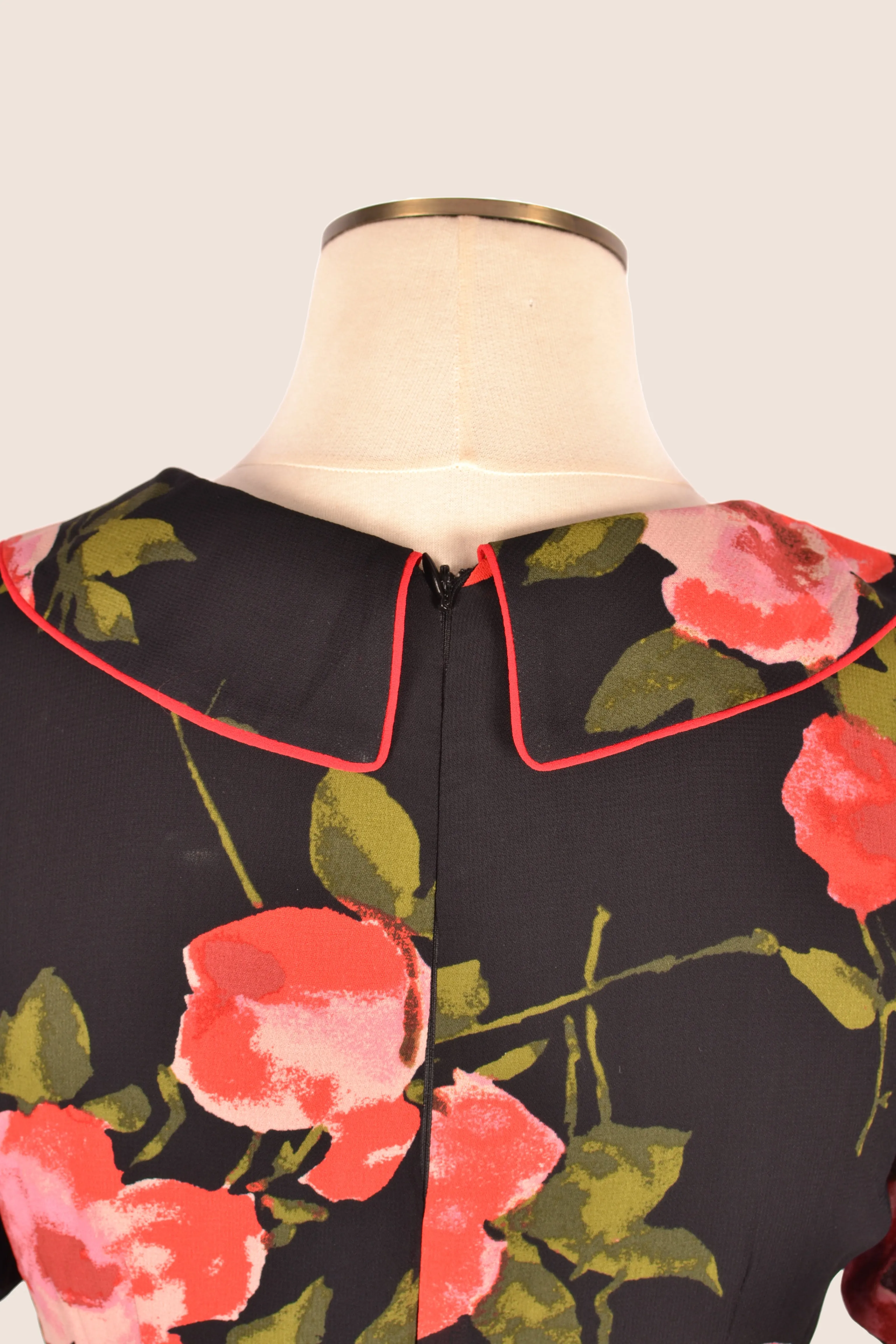 Charlie Red & Black Floral Dress