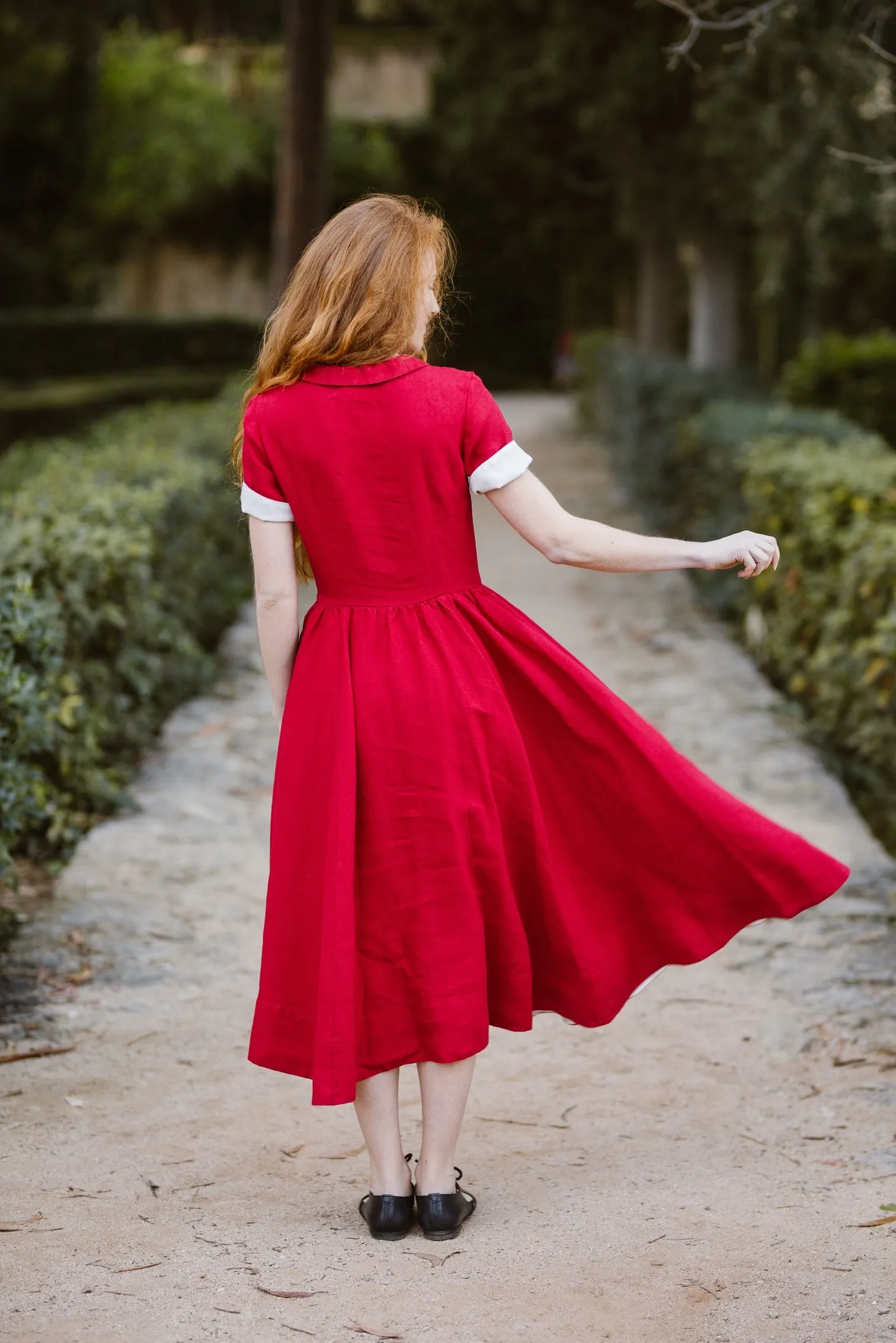 Classic Dress, Short Sleeves | Red Poppy