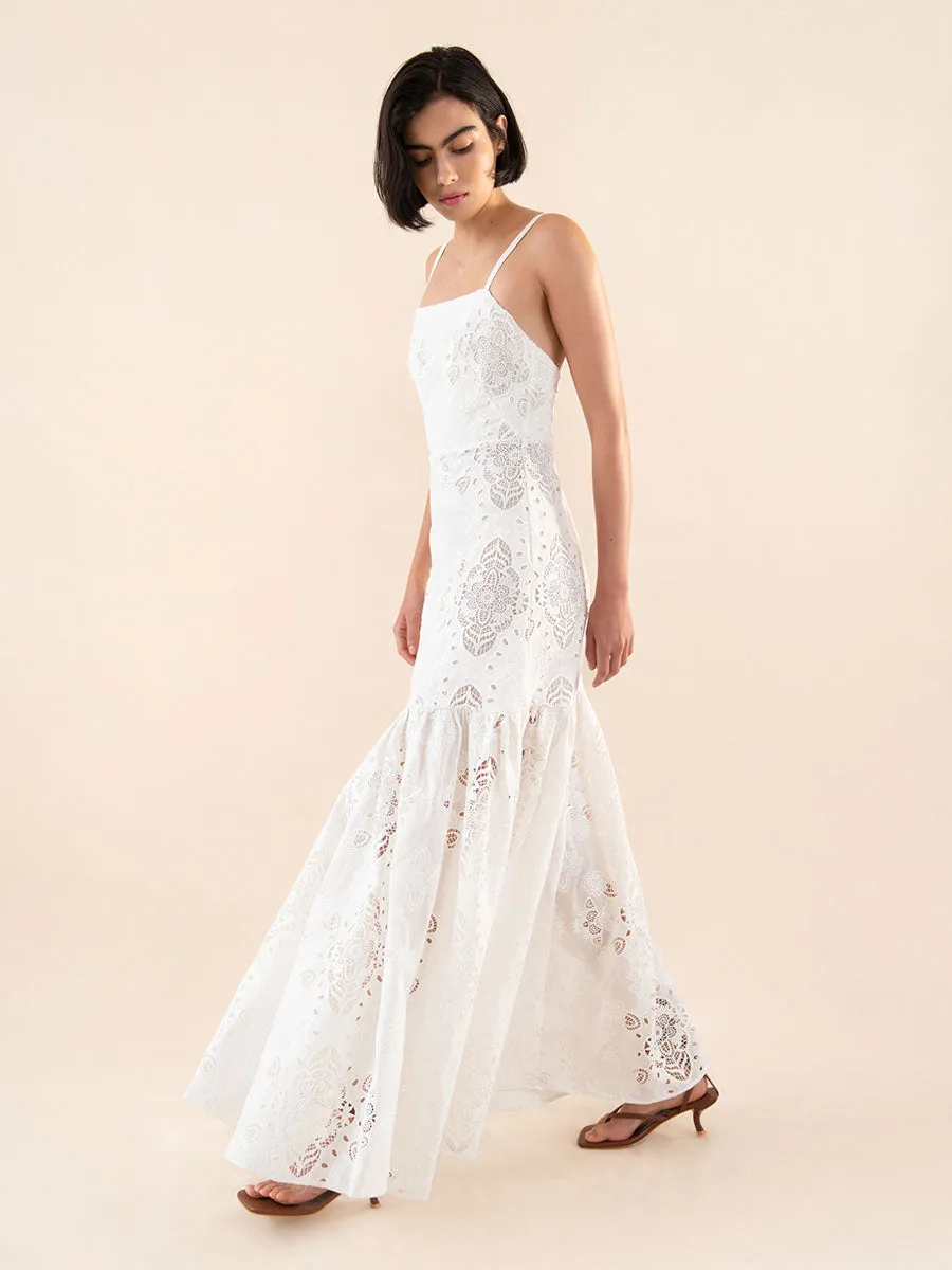 Cordiela Lace Maxi Dress - White