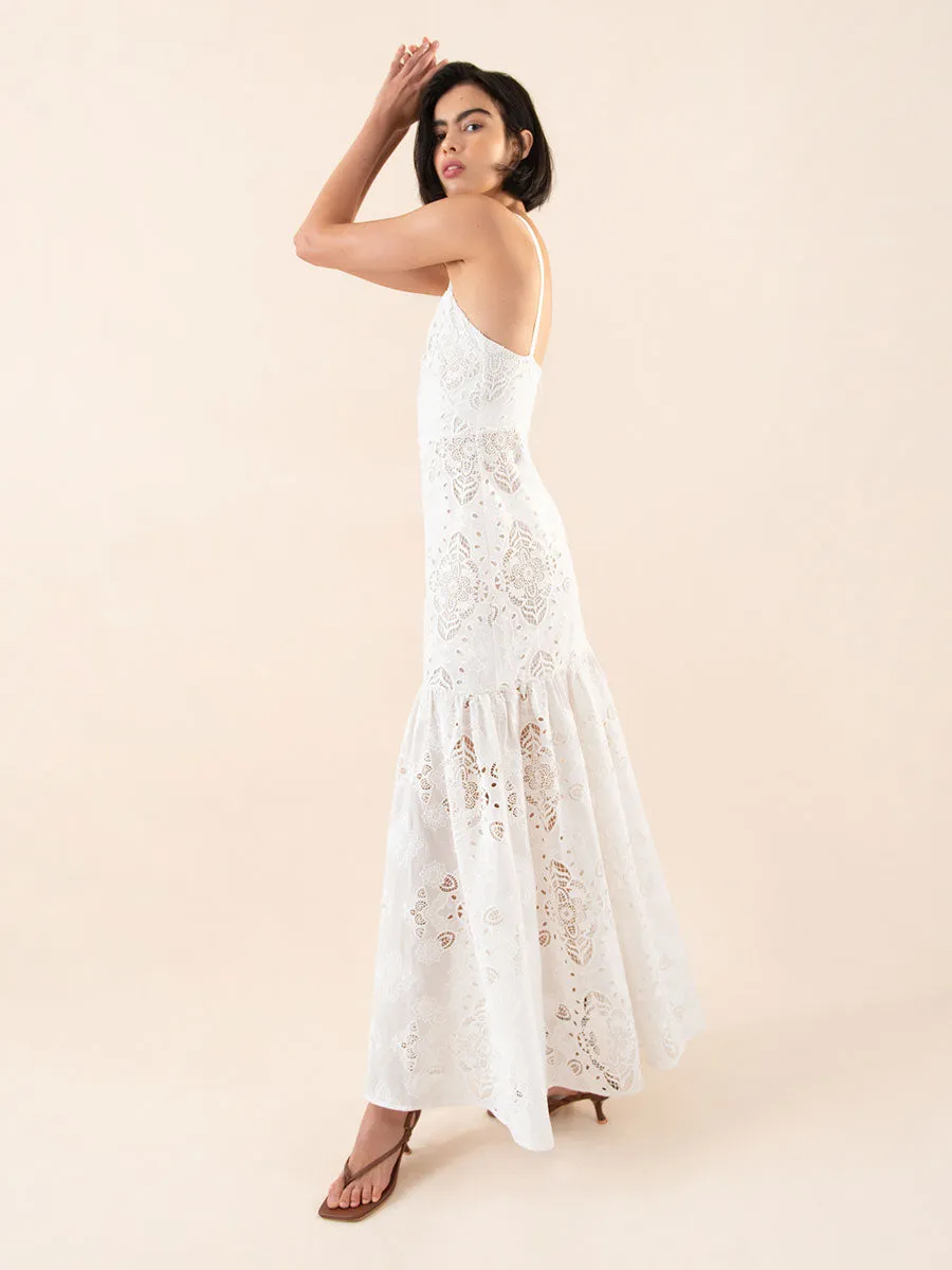 Cordiela Lace Maxi Dress - White