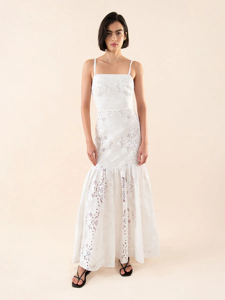 Cordiela Lace Maxi Dress - White