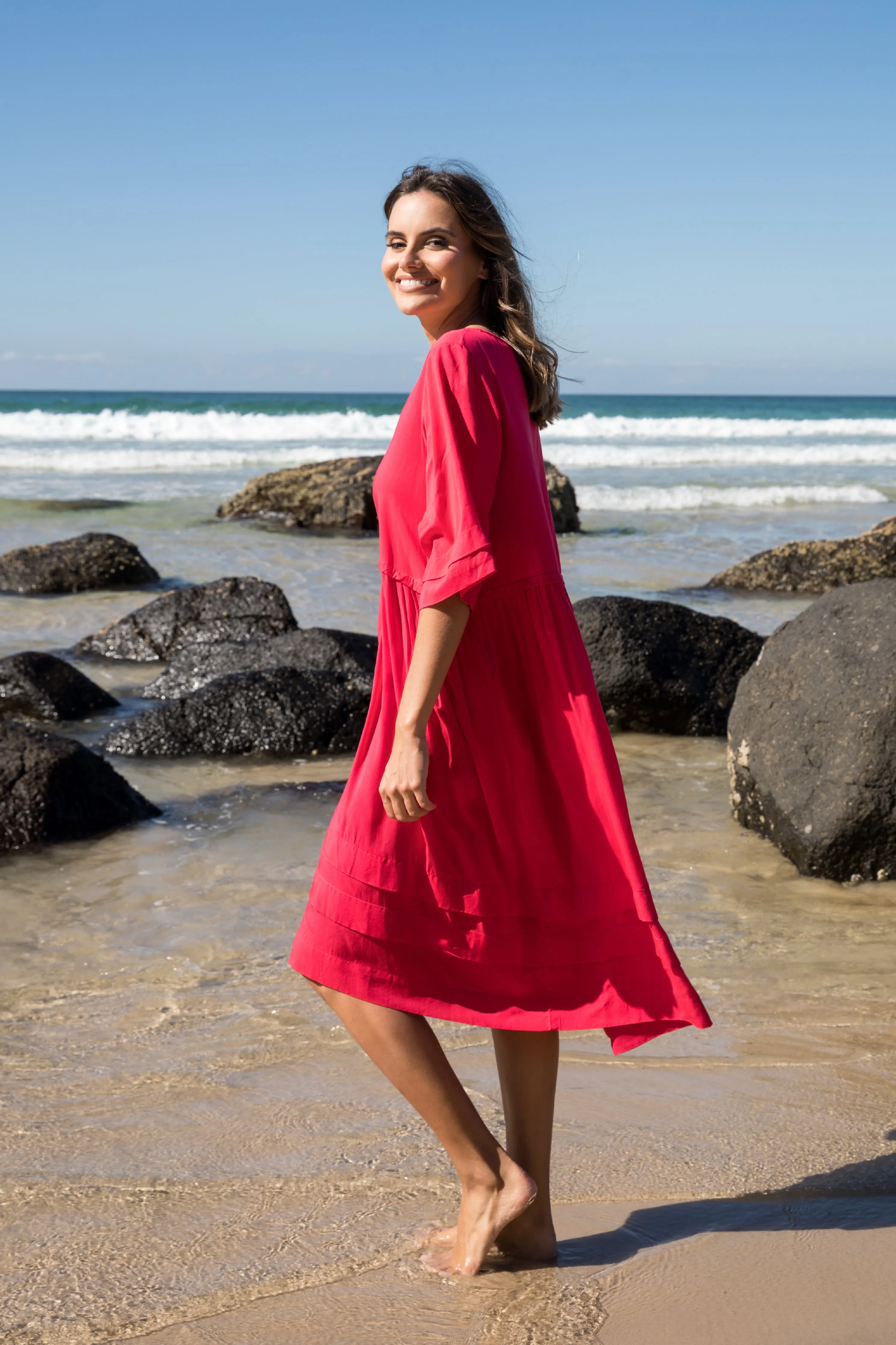 FINAL SALE Kingsley Dress in Flame Red