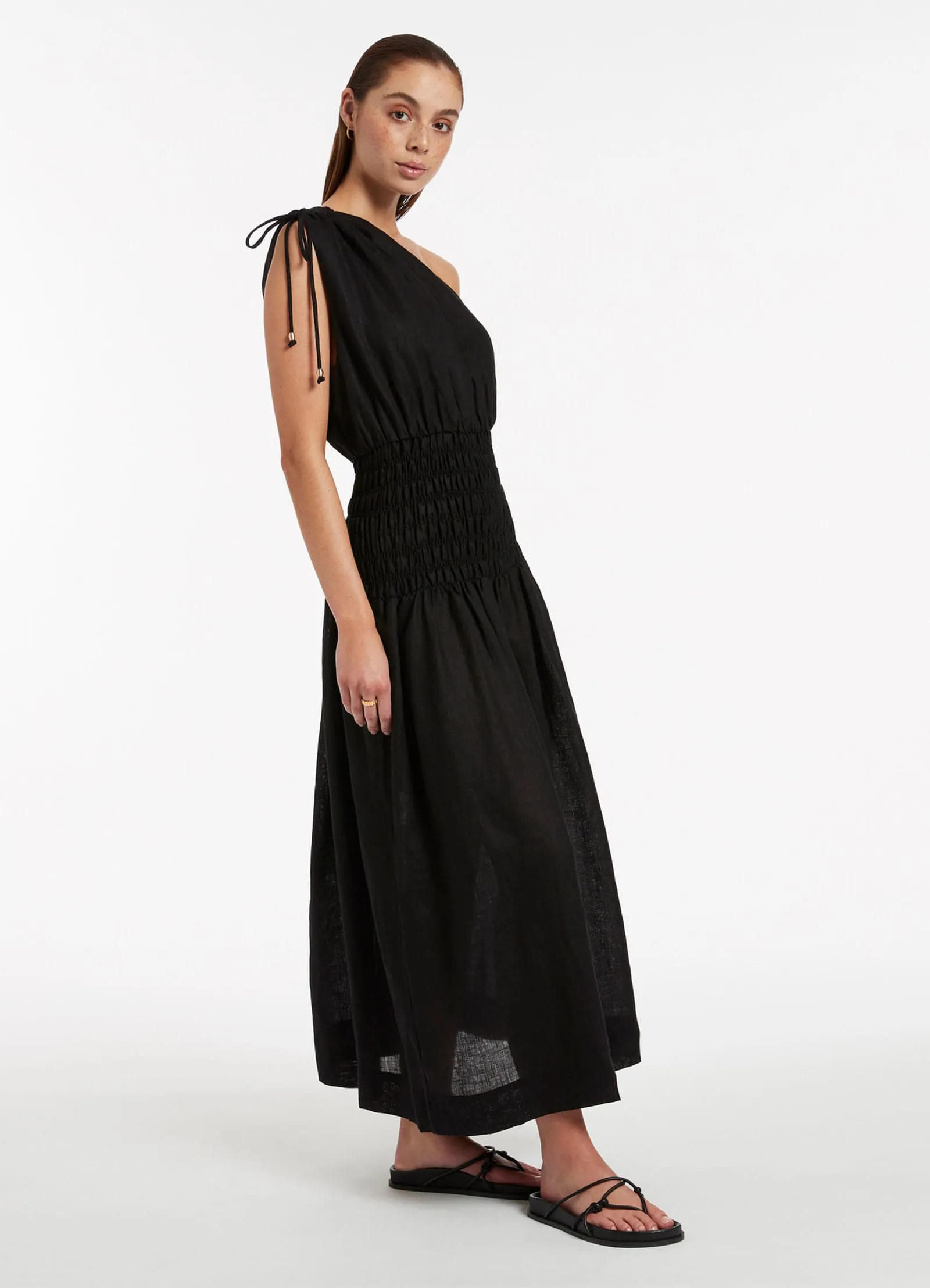 Jetset Shirred Dress - Black