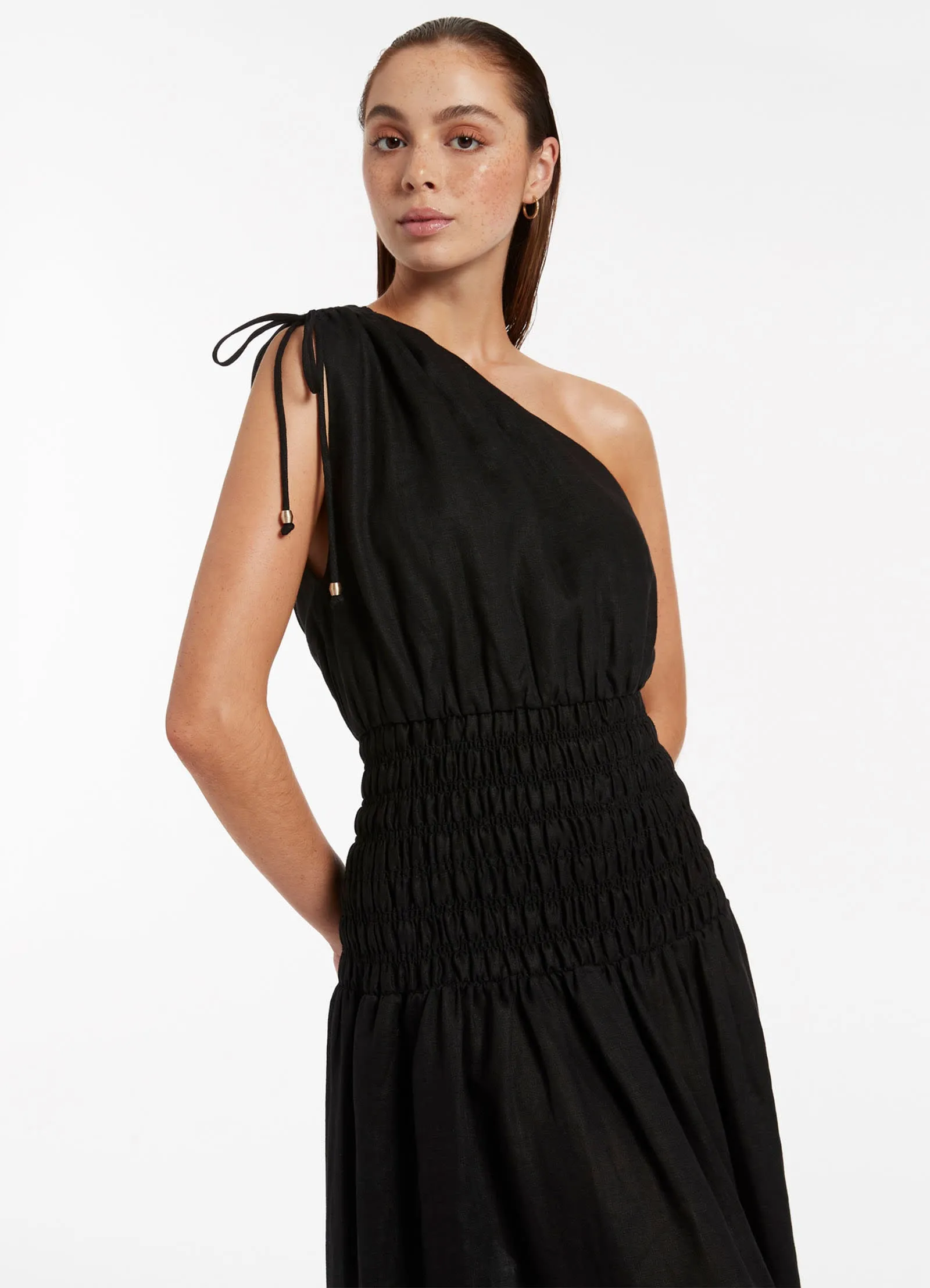 Jetset Shirred Dress - Black