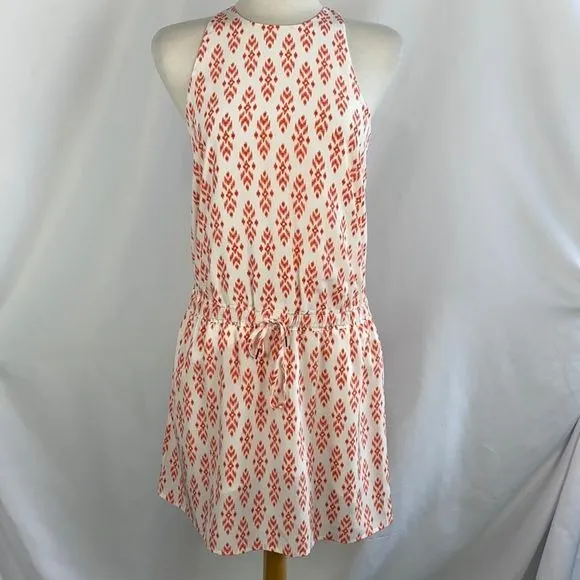 Joie Orange and White Print Mini Dress