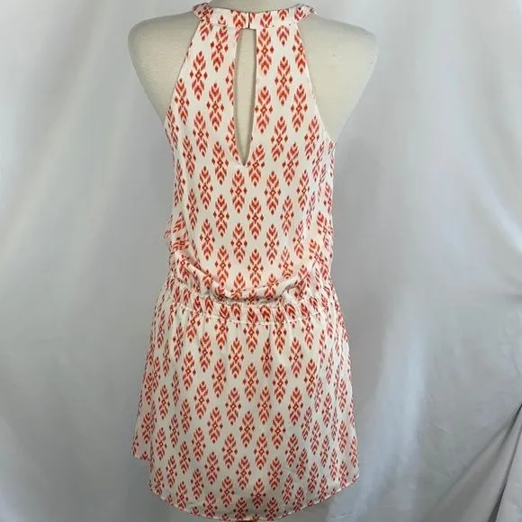 Joie Orange and White Print Mini Dress