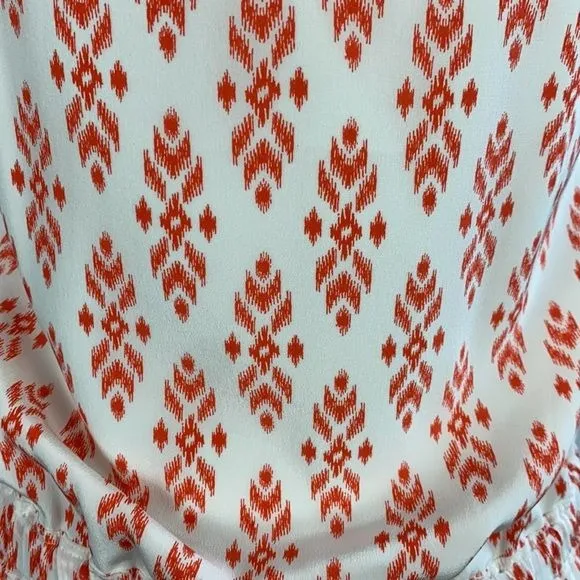 Joie Orange and White Print Mini Dress