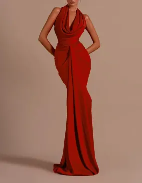 JULINA Red Maxi Bodycon Dress