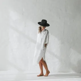 Linen shirt dress white by Seaside Tones