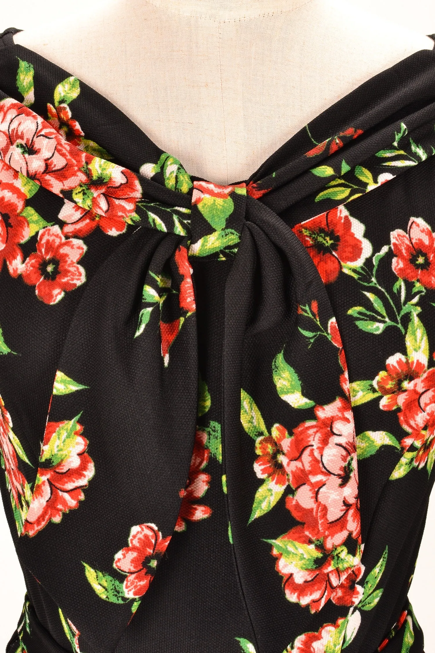 Lola Black & Red Floral Jersey Dress