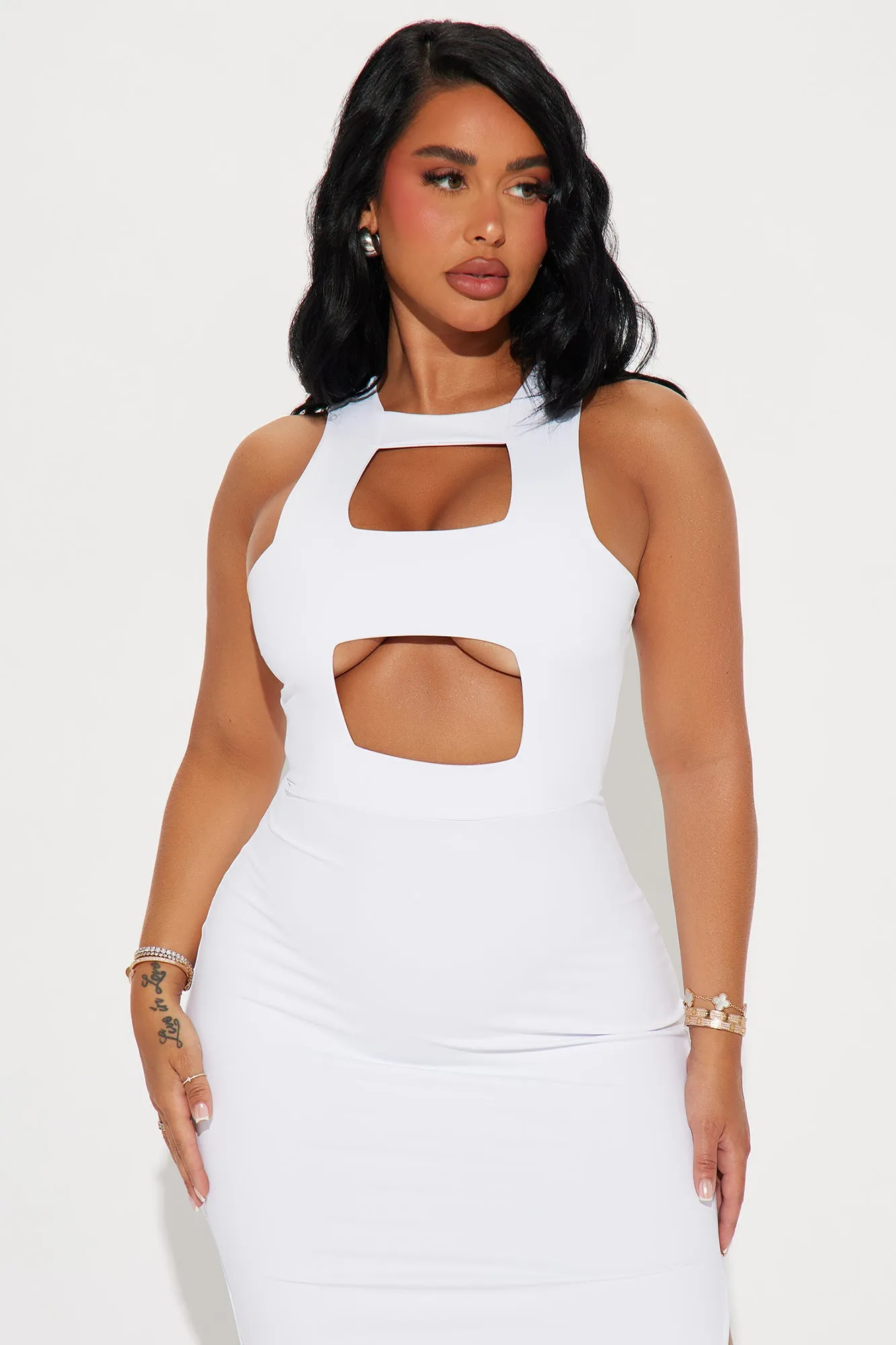 Maria Cut Out Maxi Dress - White