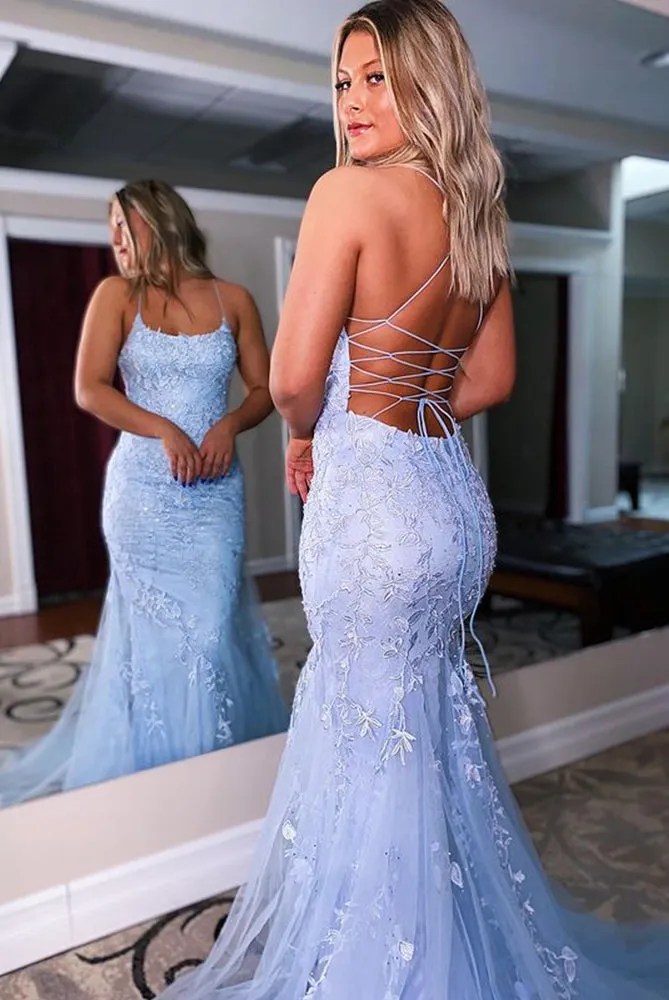 Mermaid Long Prom Dress with Appliques and Beading,Custom Pageant Dresses,BP220