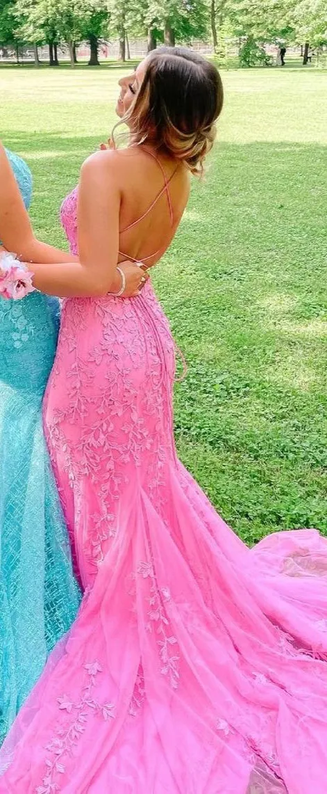 Mermaid Long Prom Dress with Appliques and Beading,Custom Pageant Dresses,BP229