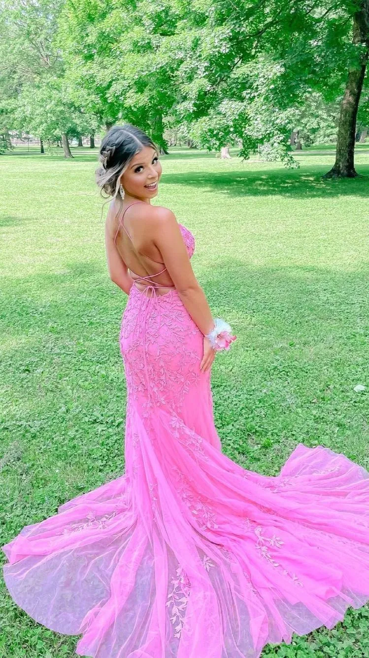 Mermaid Long Prom Dress with Appliques and Beading,Custom Pageant Dresses,BP229