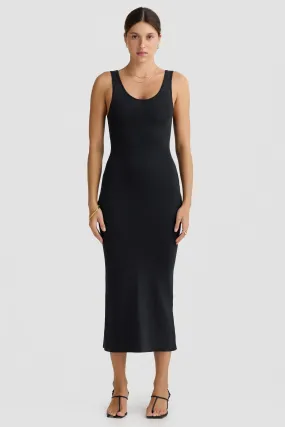 Mia Knit Midi Dress Black