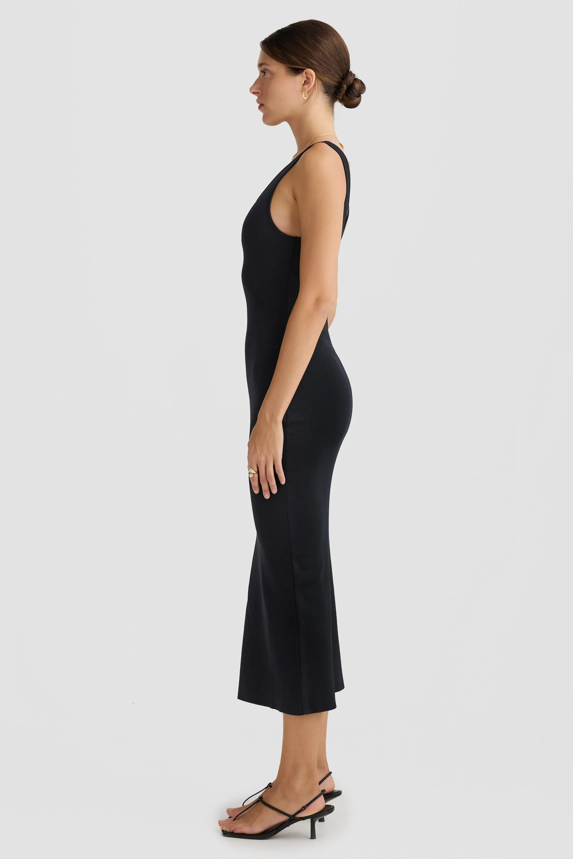 Mia Knit Midi Dress Black