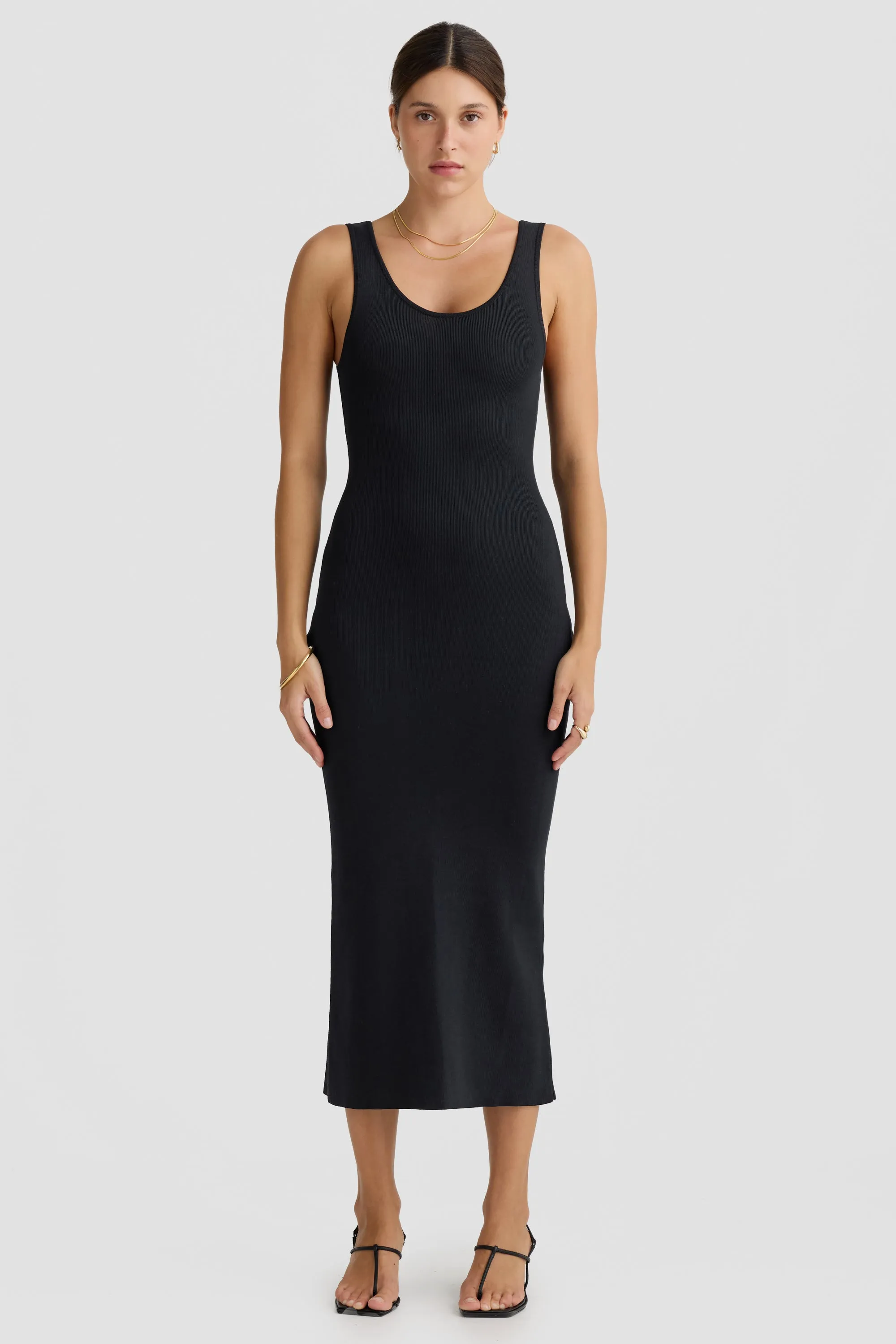 Mia Knit Midi Dress Black