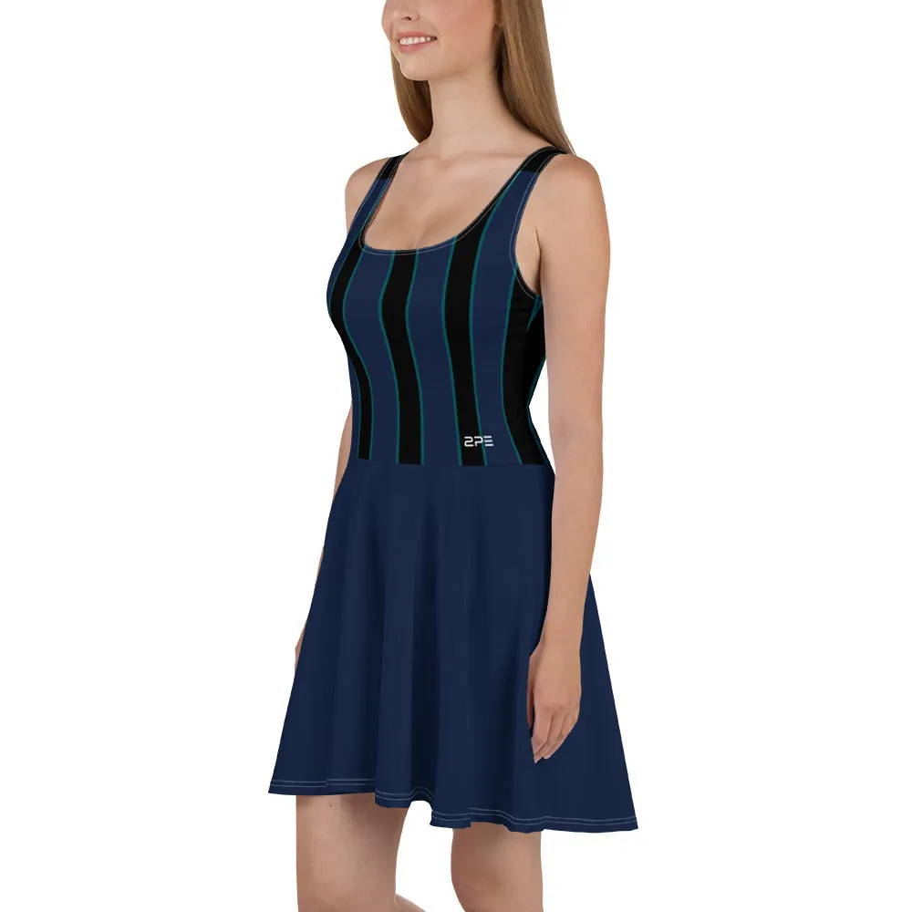 Navy and Black Stripes Tennis Dress