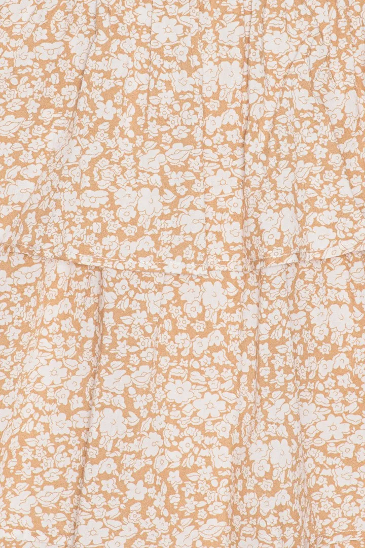 NynneIC Kjole - Beige Blomsterprint