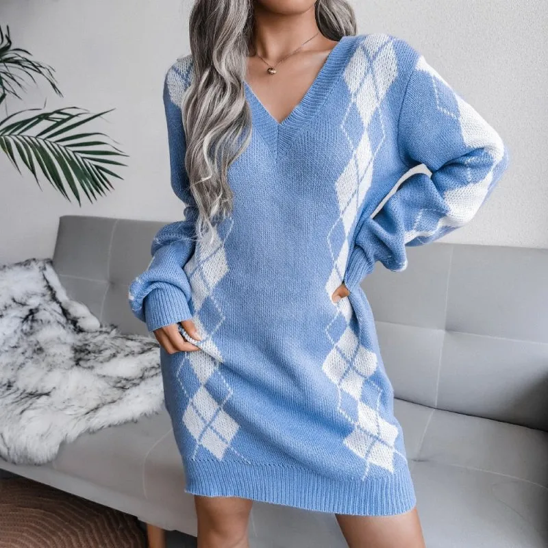 Off Shoulder Knitted Sweater Dresses For Women Autumn Winter Lantern Long Sleeve Dress Ladies Casual Dress White Black