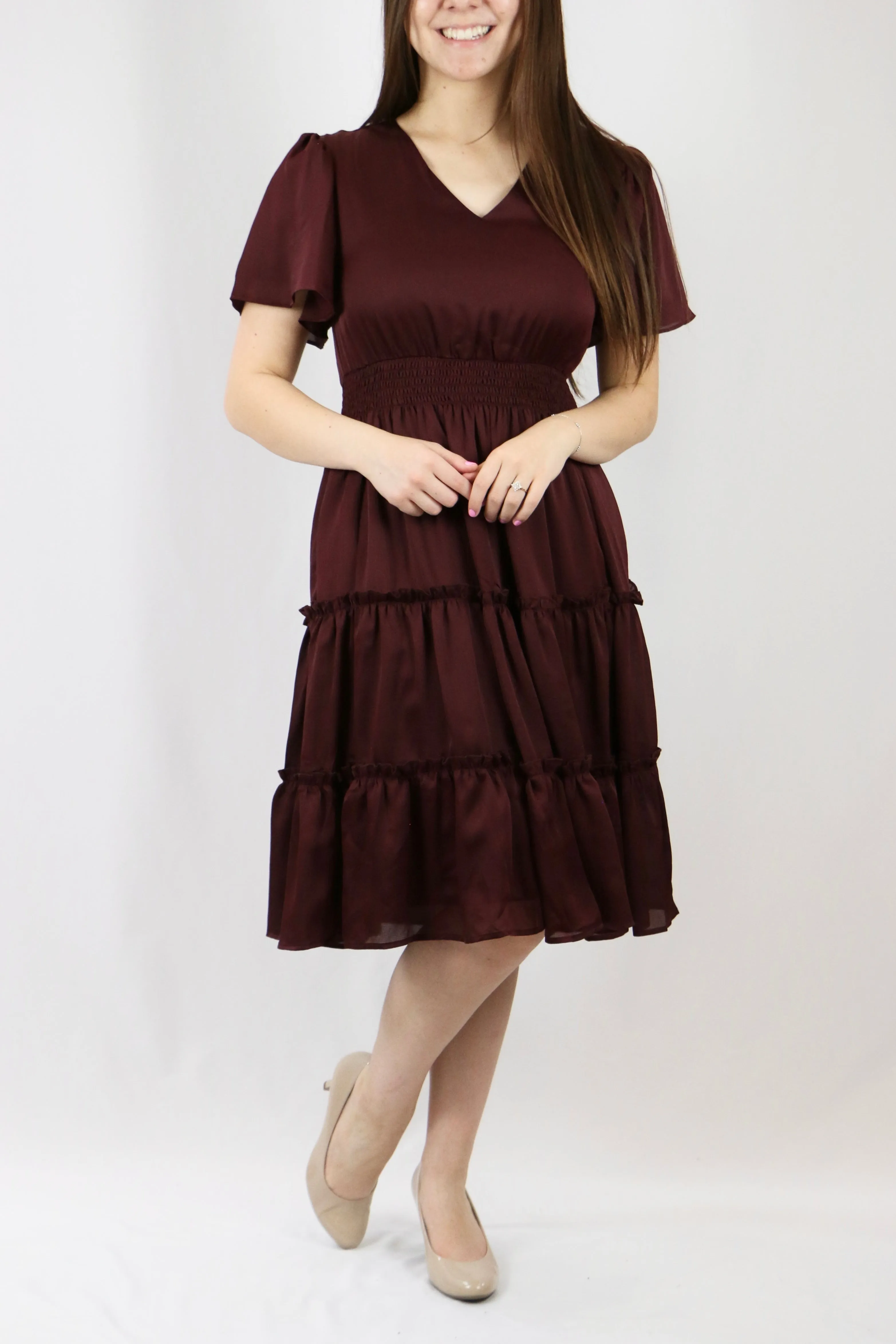 Sophia Dress - Wine