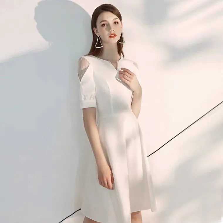 The Brooklyn White Short Sleeves Dress