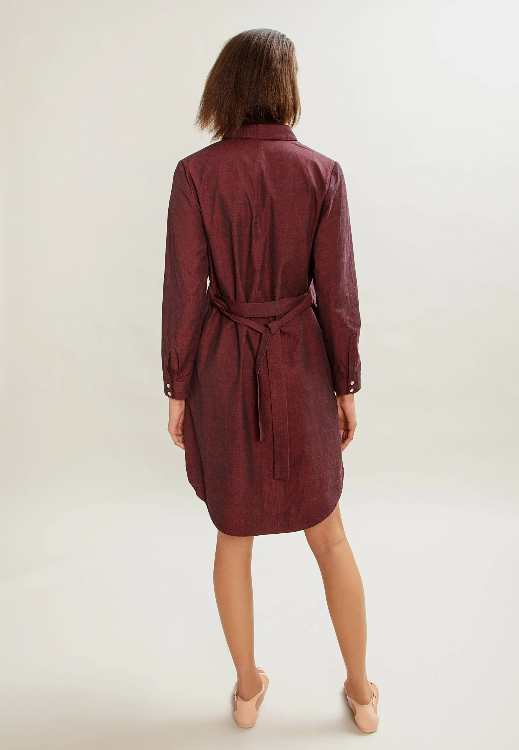 Ulpu Shirt Dress Dark Red